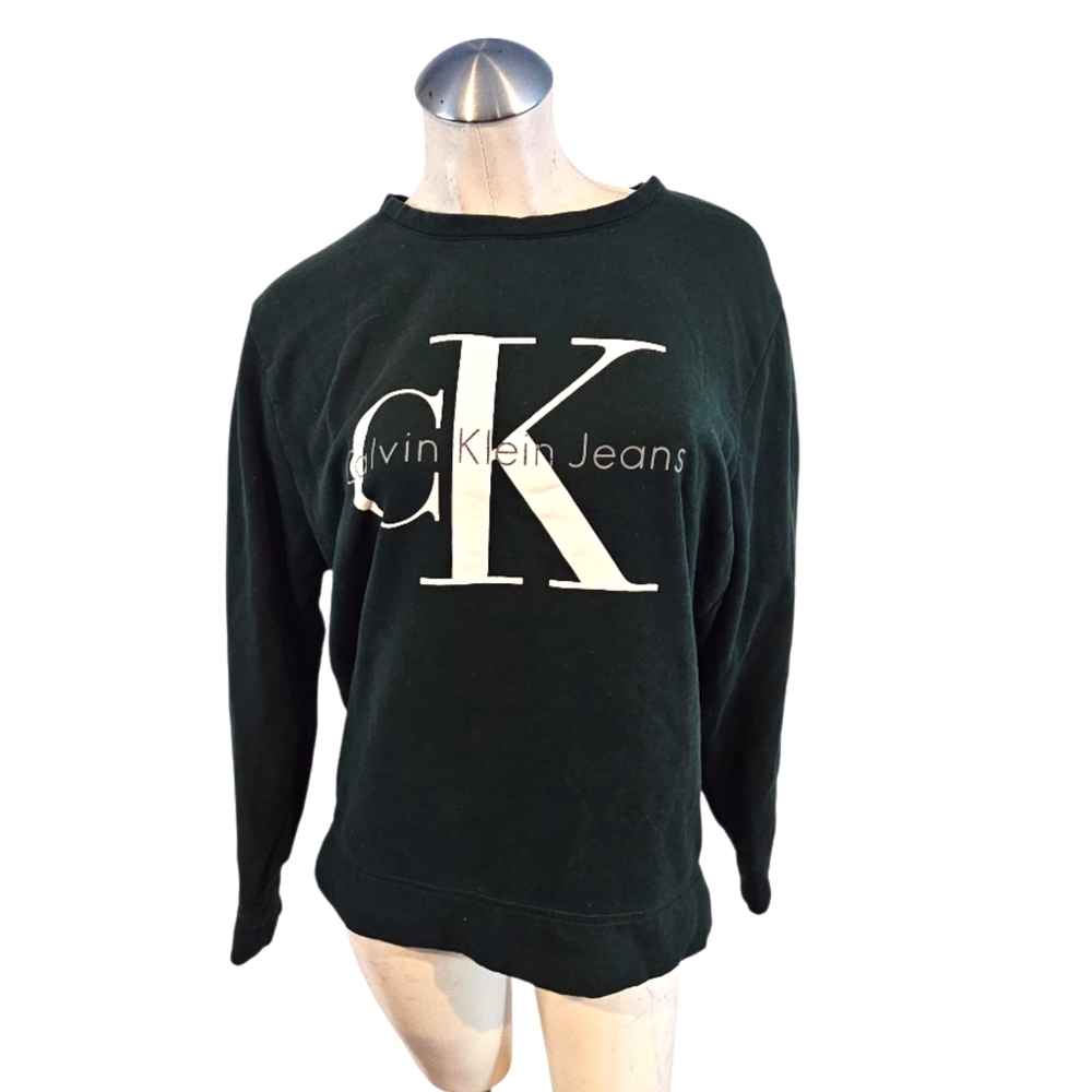 3/$25 Calvin Klein Size S Dark Green Crew Neck Sweatshirt